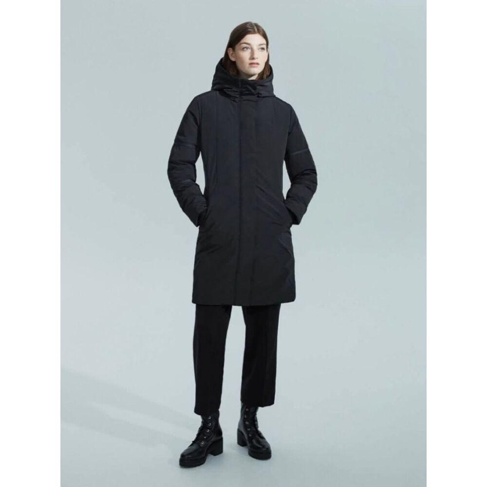 NWT Black Premium Down Filled Parka Coat Jacket XXS WhiteSky